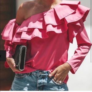 NWT Vici Dolls Ruffle One Shoulder Top